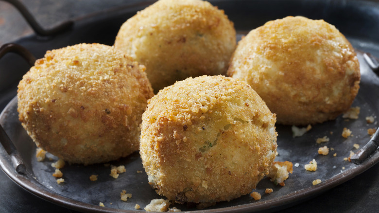 Plate of potato croquettes