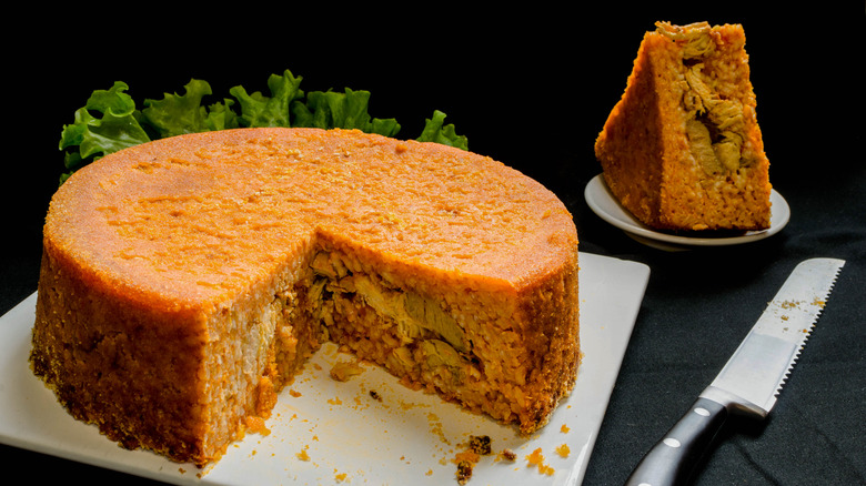 Rice timbale on a plate