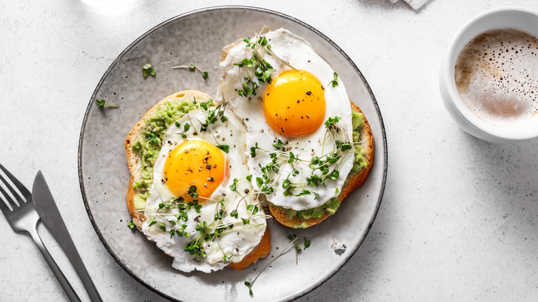 Fried eggs on a plate