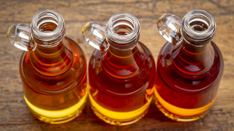 Maple syrup bottles