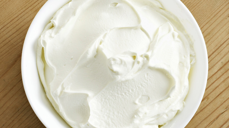 Bowl of cream cheese