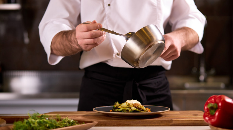 chef preparing an entree