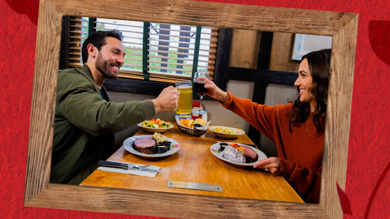 Couple eating dinner