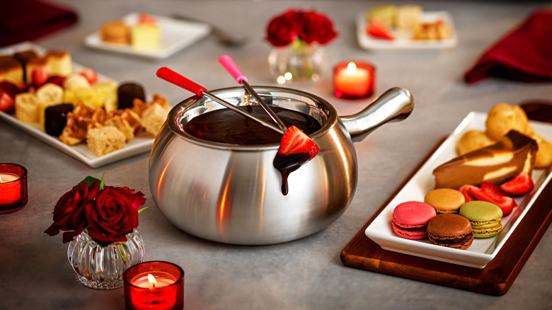 Chocolate fondue and desserts