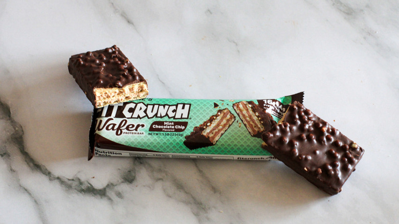 Mint chocolate chip wafer bar