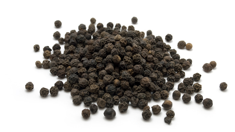 Pile of black peppercorn
