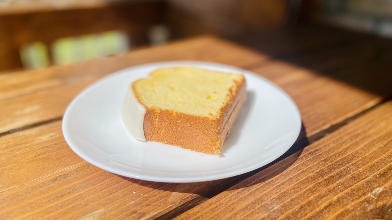 Lemon loaf on plate