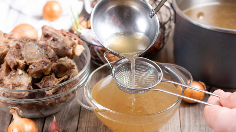 Beef stock with bones