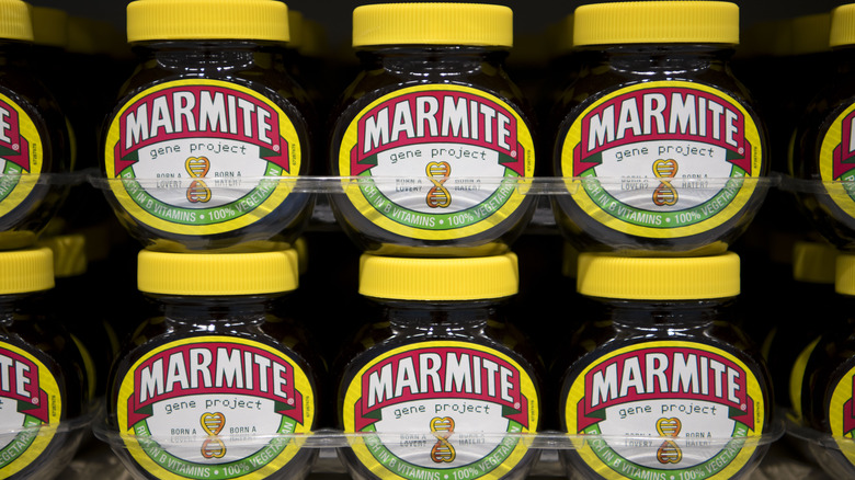 Stacked jars of marmite