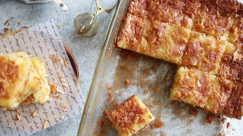 Hawaiian butter mochi dish