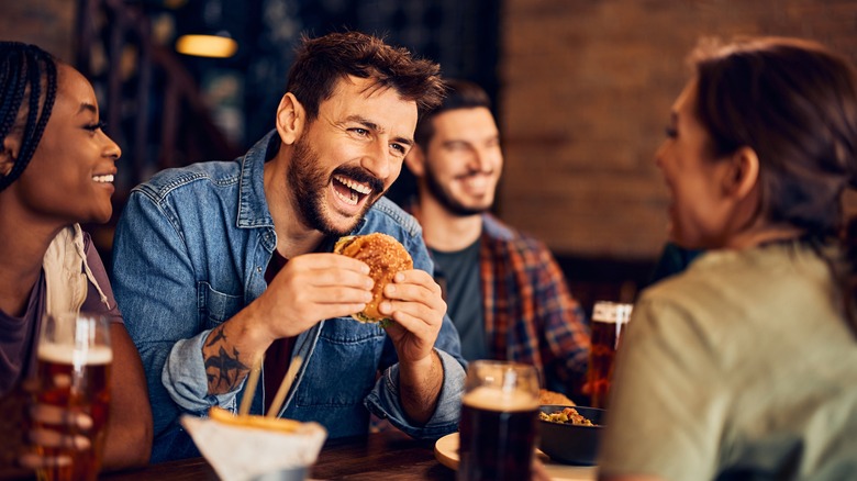 People eating together