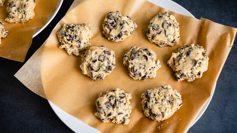 Cookie dough on plate