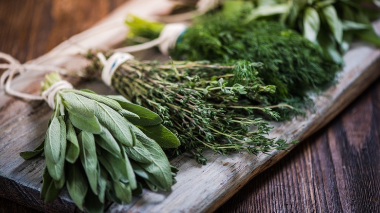 Various fresh herbs