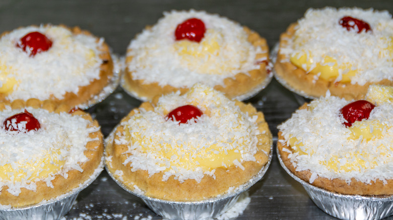 Decorated individual Manchester tarts