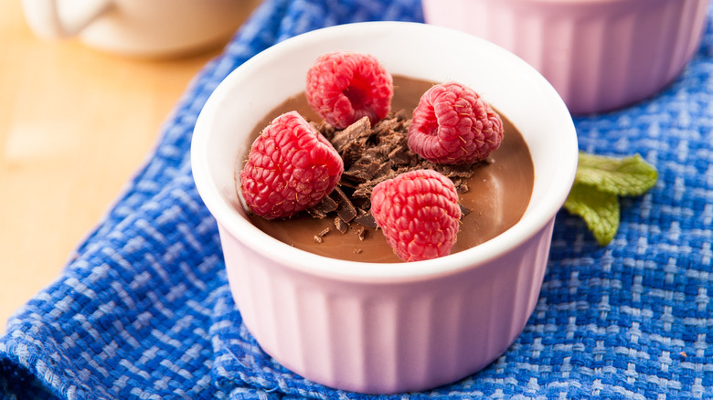 Chocolate raspberry pot de crème 