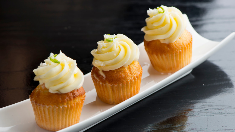 Vanilla cupcakes with French buttercream