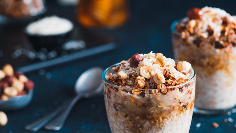 oats topped with granola