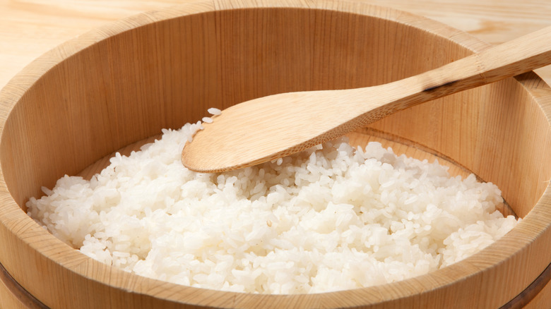 bowl of rice with shamoji
