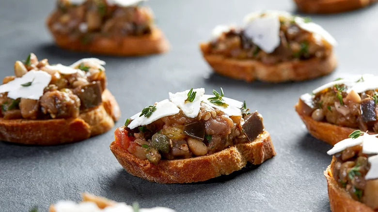 Eggplant Caponata Crostini