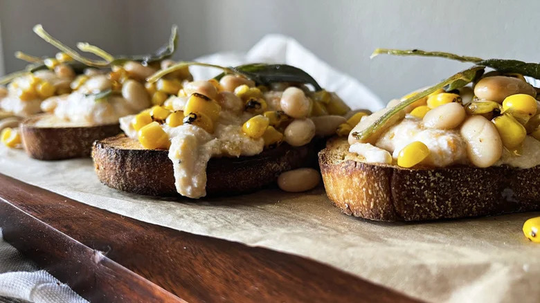 Indigenous-Inspired 3 Sisters Whipped Ricotta Toast