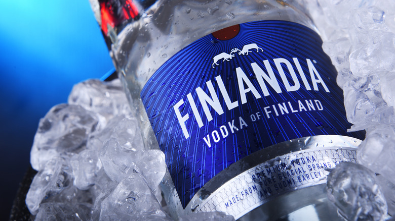Finlandia vodka on ice