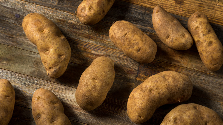 Raw russet potatoes