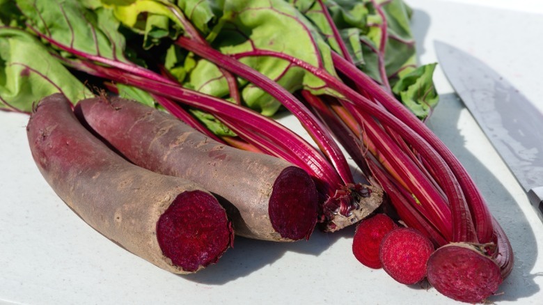 beets with cut greens