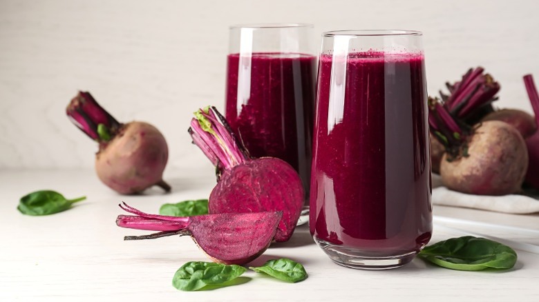 glasses of beet smoothie