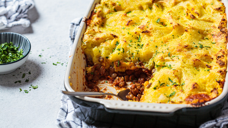 Freshly baked shepherds pie