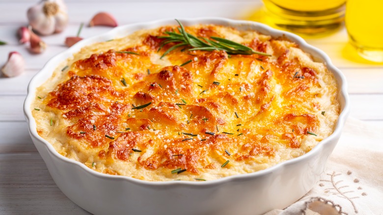 Crispy scalloped potato dish