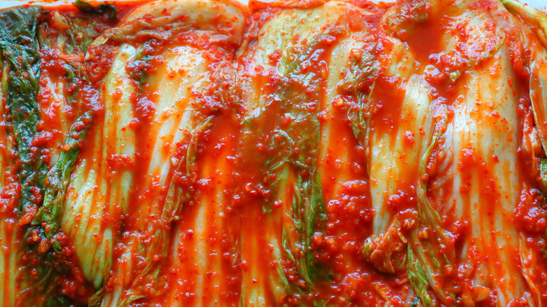 kimchi made with napa cabbage