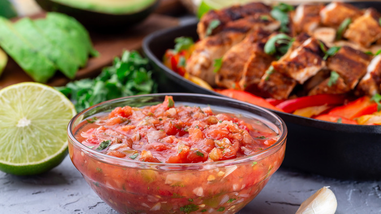 Salsa with Mexican foods