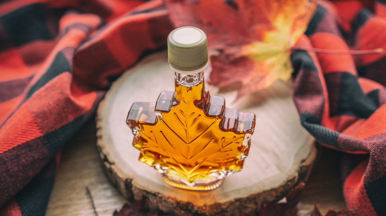 Bottle of maple syrup