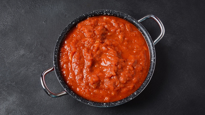 Pot of arrabiata sauce 