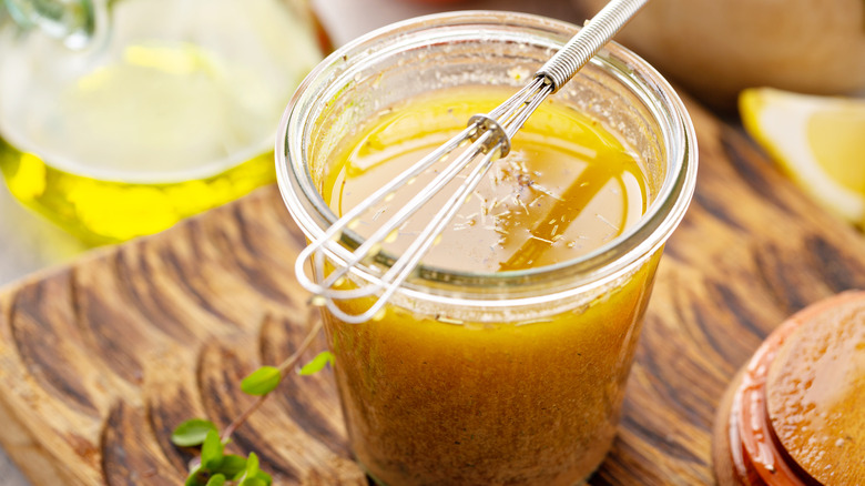 Italian lemon dressing in jar