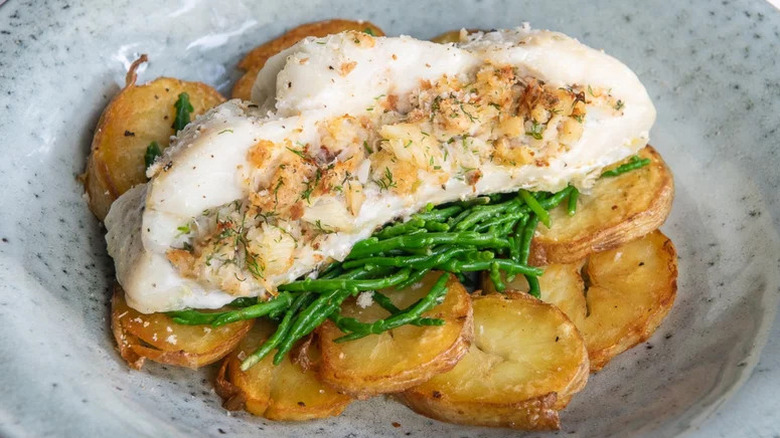 Baked stuffed haddock