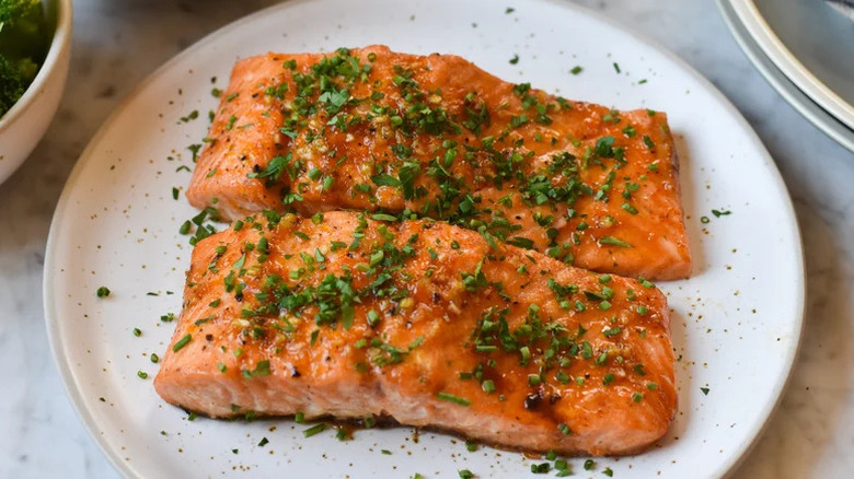 Simple baked honey citrus salmon