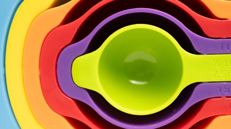 Colorful set of rainbow measuring tools
