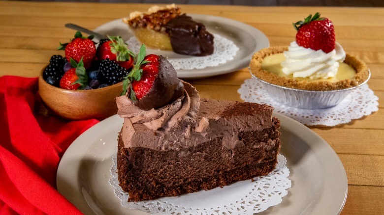 variety of plated desserts