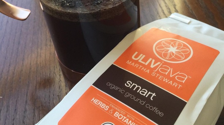 A bag of ULIVjava coffee grounds