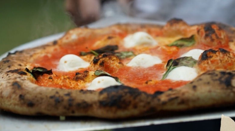 Hot margherita pizza