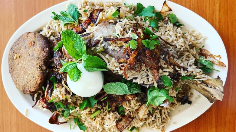 Lamb Pulao on a plate