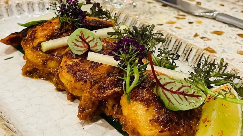 Indian fritters on plate