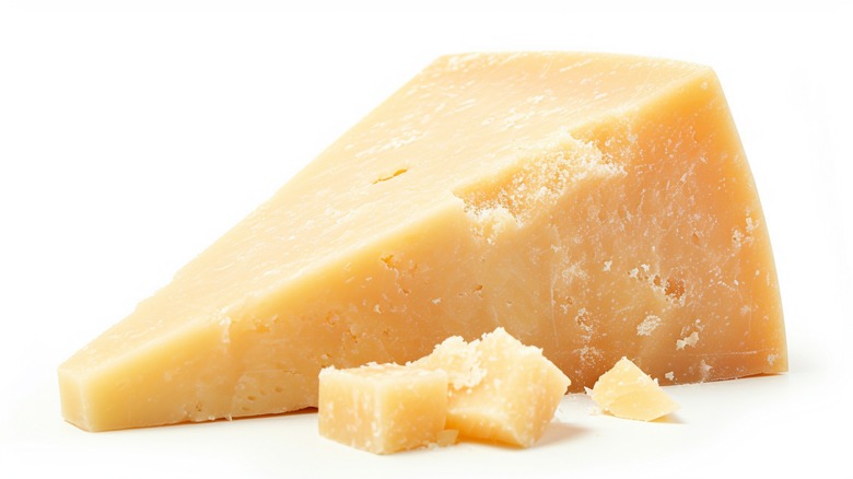 Block of Parmesan cheese