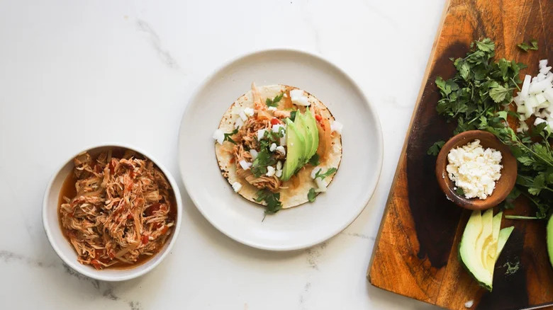 Plate of chicken tinga