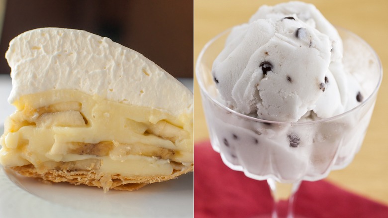 Banana cream pie, chocolate chip ice cream