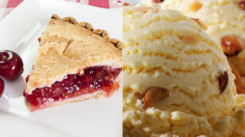 Cherry pie, almond ice cream