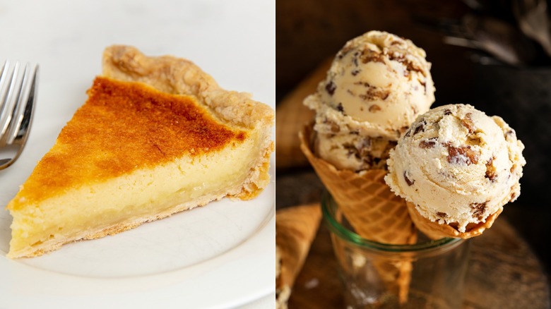 Chess pie, butter pecan ice cream