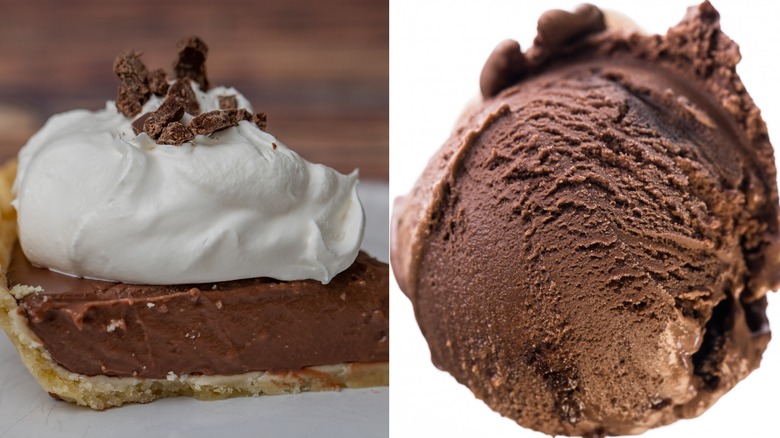 Chocolate cream pie, brownie ice cream