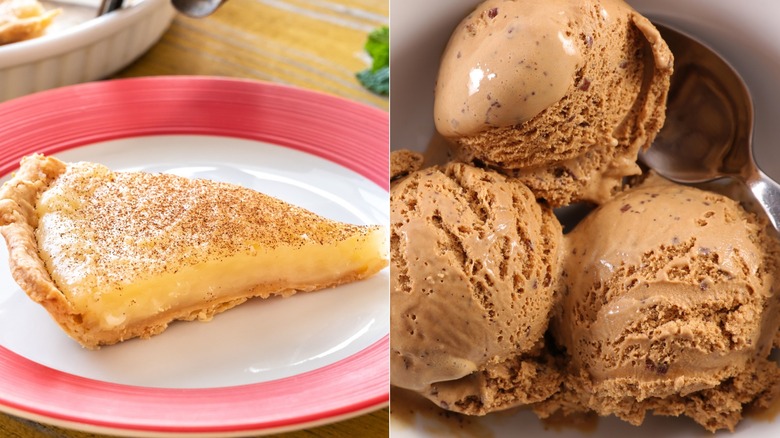 Hoosier pie, coffee ice cream